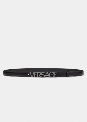宽度3.0cm VRSACE 此款腰带采用柔软皮革制成，饰有Logo搭扣，并采用衣领铆钉固定，造型经典。