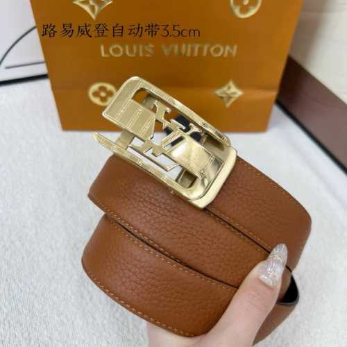 品牌： 路易威登 新款进口小牛皮，手感细腻柔软。搭配纯钢自动精品钢扣，宽度：3.5Cm