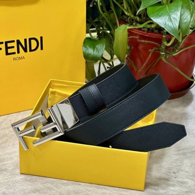 Fendl芬迪宽35Mm 原单双面头层牛皮制作 搭配原单纯铜尾夹旋转扣五金 奢华优雅 商务休闲百搭款 顶级做工 高清实拍 品质保证