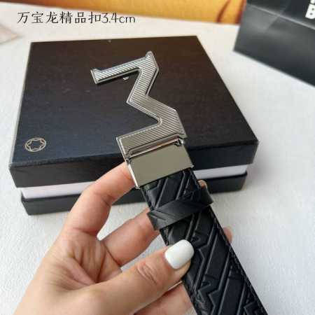 特 P180 Montblanc万宝龙 宽3.5Cm 采用头层牛皮 精品针式扣头 自由裁剪商务休闲皮带P - 点击图像关闭