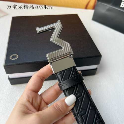 特 P180 Montblanc万宝龙 宽3.5Cm 采用头层牛皮 精品针式扣头 自由裁剪商务休闲皮带P
