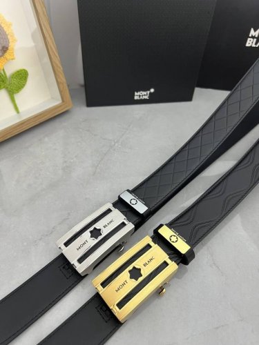 品名：万宝龙 Montblanc 自动带 材质：原单牛皮腰带 百分百头层牛皮腰带保证真皮，24K纯钢扣，专柜原单品质、做工精细，时尚大牌，送人自用首选 包装：