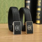 特 古奇自动秘原单高档品质专柜官网同步支持Nfc感应宽度3.5精美自动钢扣头意大利双面进口头层鹿皮花纹手感极佳 上身郊果棒男士最爱商务休闲两用长度100一125