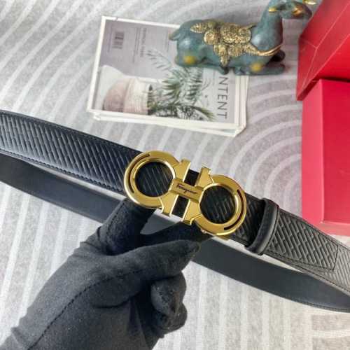 菲拉格慕 特种皮腰带自动带系列 ，原厂五金精品不锈钢扣，手感柔软舒适 宽3.5Cm。