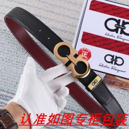 品名：菲拉格木原单 材料：百分百头层牛皮，保证真皮。24K纯钢扣双面可用专柜同等质量， 送人自用首选 包装： 请认准如图专柜包装，赠送打孔器，银联发票，宽度3.