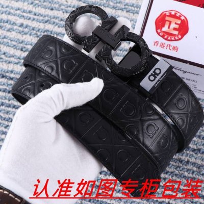 男士腰带 菲拉格木 原单 男士皮带 百分百头层牛皮 保证真皮 24K纯钢扣双面可用专柜同等质量 送人自用首选 包装 请认准如图专柜包装 赠送打孔器 银联发票 宽