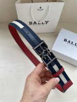 特 Bally 巴利 专柜同款 3.4宽 这款选用反面进口牛皮精制而成 枣经底 正面金属搭扣，简约百搭 可调式长度可轻松匹配完美尺寸