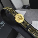 范思哲 ，宽4.0Cm， 原单货，专柜同款、实拍图，带身采用原厂进口原版皮镶满纯铜柳丁，.牛皮，结合精致的美人图扣头，时尚与美的聚焦，触碰手感舒适，有质感，清晰