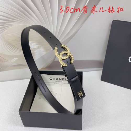 3.0Cm香奈儿腰带，双面头层牛皮，长度：.75.80.85.90.95.100.欧，满钻五金铜扣原版开模定制庆祝]