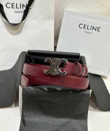 特 Celine 2024新款女士凯旋们腰带 Triomphe 双面顶级小牛皮腰带 百搭时尚潮流，宽2.5Cm - 点击图像关闭