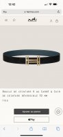 特 H Au Carre 五金搭配Togo皮带身 32Mm 普魯士藍