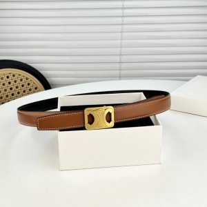 p200-Celin E新品立体浮标扣女士腰带 意大利进口小牛皮 搭铜扣 宽度2.5双面佩