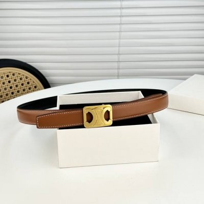 p200-Celin E新品立体浮标扣女士腰带 意大利进口小牛皮 搭铜扣 宽度2.5双面佩