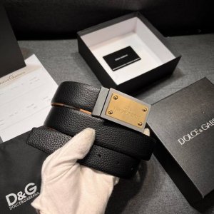 Dg。宽3.5Cm Dolce&Gabbana 双面使用腰带，搭配钌电镀 Dg 交叉造型徽标搭扣