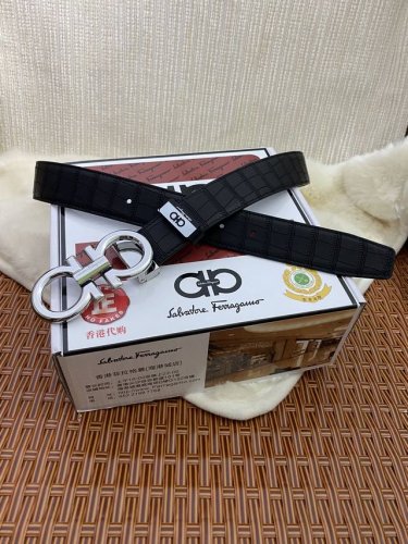 品名：菲拉格幕 原单皮带 材质：原单牛皮腰带 百分百头层牛皮腰带保证真皮，24K纯钢扣，专柜原单品质、做工精细，时尚大牌，送人自用首选 包装： 请认准如图专柜包