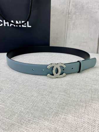 特 宽度3.0Cm Chanel 香奈儿 女士腰带皮带新款柔软的进口小牛皮金 银压砂面金属钢扣。 - 点击图像关闭