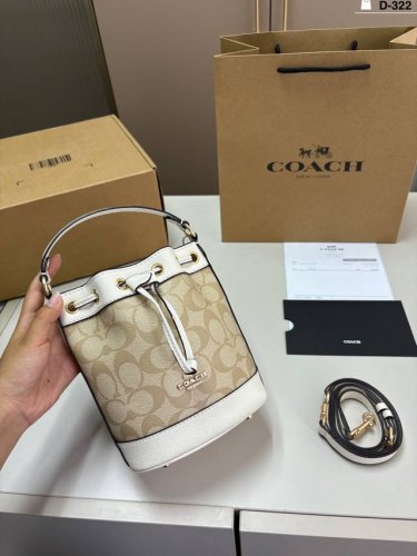 Coach 蔻驰抽绳水桶 Dempsey提花水桶包 D-322尺寸15×18飞机盒