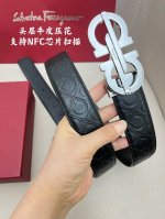 特 Ferragamo菲拉格慕男士专柜对版金属扣，头层牛皮双面外用腰带，商务通勤休闲场合均适合佩戴。3.5Cm