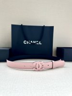 宽度3.0Cm Chanel 香奈儿 进口柔软小牛皮纹路清晰五金配件金 银色 金属磨胶钢扣。