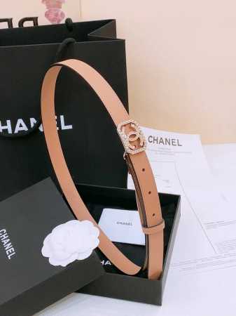 Chanel 小牛皮 与 羊皮 黄铜金属 手感柔软 舒适 2.0Cm - 点击图像关闭