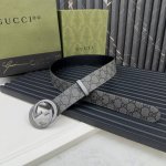 Gucci 专柜新版横标 编码411924 Kgdhk 1476 双面进口原厂防水Pvc材质 比牛皮还耐用 宽度4.0Cm 经典大饼双G带扣