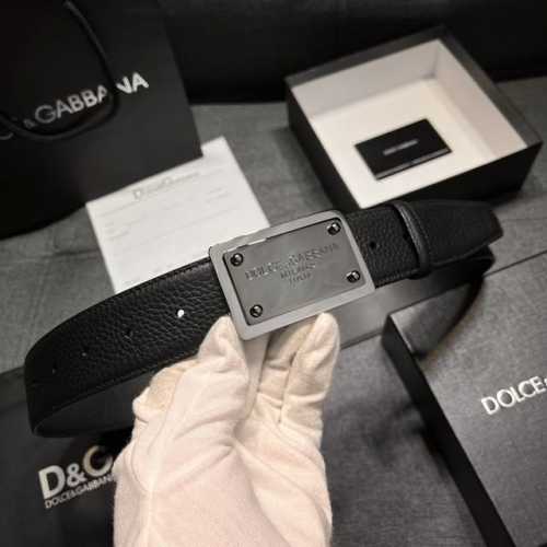 Dg 宽4.0Cm Dolce&Gabbana 新款 进口荔枝纹牛皮 Lux 鞍皮腰带，雅致配饰，搭配双电镀标牌