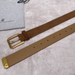 配原版包装，Brunellocucinelli布内罗 古奇拉利3.5宽男士真皮磨砂牛皮双面头层意大利品牌，休闲装搭配设计风格，欢迎大家转载图片。