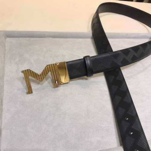 万宝、龙 Mont Blanc 新款 进口原厂牛皮压花 尺寸3.5Cm 顶级