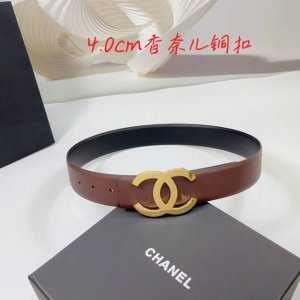 4.0Cm 香奈儿腰带，双面头层牛皮皮料，长度：.75.80.85.90.95.100欧，铜五金扣原版开模定制庆祝]