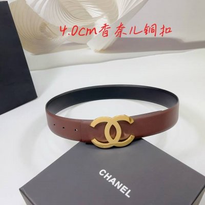 4.0Cm 香奈儿腰带，双面头层牛皮皮料，长度：.75.80.85.90.95.100欧，铜五金扣原版开模定制庆祝]