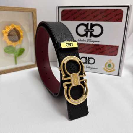 品名：菲拉格幕 材质：原单牛皮腰带 百分百头层牛皮腰带保证真皮，24K纯钢扣，专柜原单品质、做工精细，时尚大牌，送人自用首选 包装： 请认准如图专柜包装赠送打孔 - 点击图像关闭