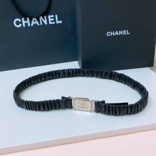 chanel 23S C水钻 方框Logo扣 小牛皮 银色金属 与 金色金属 2.0Cm精品 弹力十足 百搭 优雅 码数含扣S=65Cm总长 可用75 80 8