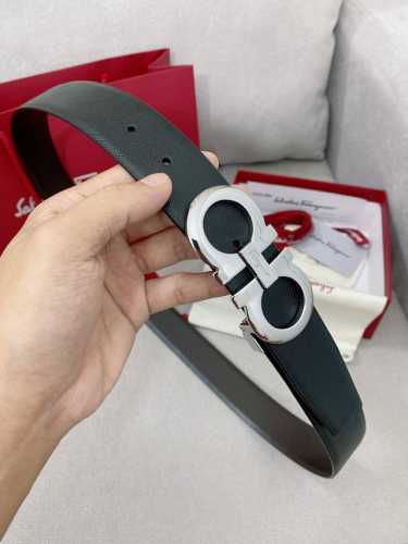 特 Ferragamo 官网同步更新，代购原单腰带，进口头层牛皮搭配真空电镀精品扣支持NFC防伪验证，时尚百搭，宽度3.5cm.