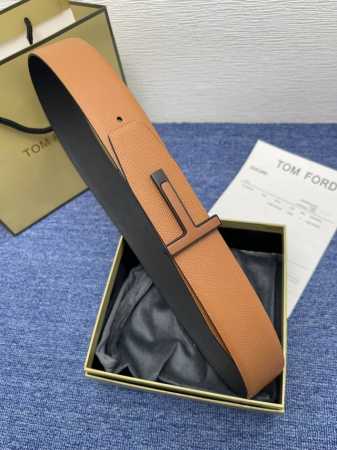 特 Tom Ford 汤姆福特。新品双面进口小牛皮，简约商务男士腰带，4.0Cm宽 - 点击图像关闭