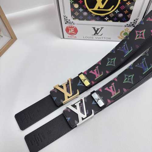 品名：Lv..路易..威登 材质：原单牛皮腰带 百分百头层牛皮腰带保证真皮，24K纯钢扣，专柜原单品质、做工精细，时尚大牌，送人自用首选 包装： 请认准如图专柜