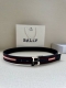 bally 巴利 专柜新款荔枝纹皮 男士休闲布配皮双用腰带 宽3.4Cm这款帆布腰带饰以蓝色和奶油色迷幻火车条纹，搭配蓝色皮表面，B字 搭扣更显纤细，采用钛金属