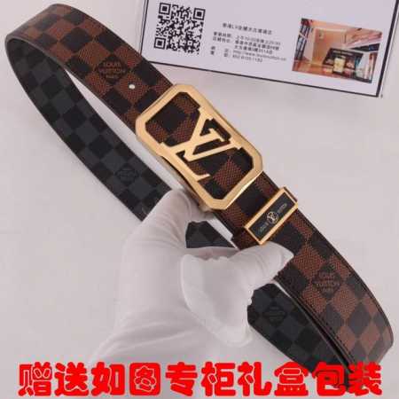 皮带：Lv..路易..威登原单 腰带：百分百头层牛皮，保证真皮。24K纯钢扣双面可用专柜同等质量， 送人自用首选 包装： 请认准如图专柜包装，赠送打孔器，银联发 - 点击图像关闭