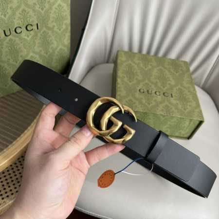 G U C C I 原厂进口牛皮压花搭配精品经典菱形格复古立体双G扣 非市场普通货 顶级 - 点击图像关闭