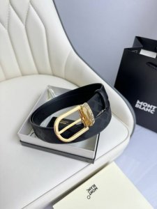 特 Montblanc万宝龙 宽3.5cm 采用头层牛皮 精品针式扣头 自由裁剪商务休闲皮带