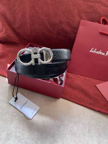 Salvatore、 Ferragamo 基础经典男款3.5Cm 官网有售 专柜同步最新原版定制扣头 两面头层牛皮 顶级 原单扣150