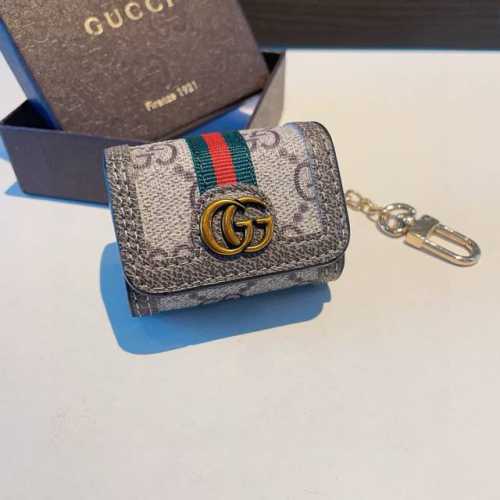 Gucci古驰耳机包 经典老花原皮耳机套，钥匙扣包包挂件，一举两得！ Airpods 1 2通用款 Airpods 3 Pro