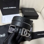 Dg，宽3.5Cm 杜嘉班纳 新款 压花小牛皮简约百搭腰带，Dolce&Gabbana Milano 针扣标牌装饰别具一格。