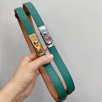 Hermes Kelly 18Mm腰帶 腰封 精钢五金 搭配掌纹皮镂空工艺设计，佩戴优雅时尚，均码可伸缩，