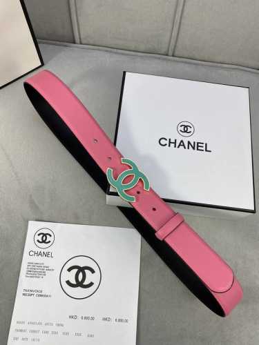 宽度3.0Cm Chanel 香奈儿 进口柔软小牛皮搭配金 银色金属磨胶钢扣。