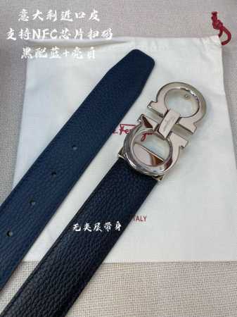 特 Ferragamo菲拉格慕 Nfc芯片扫码款 正品尺寸3.5Cm意大利原厂皮 - 点击图像关闭