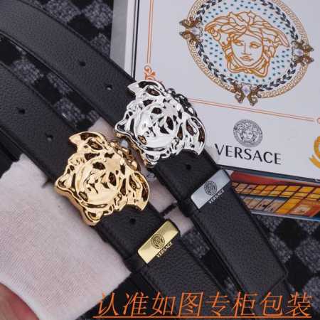 品名：范思哲 原单 材料：百分百头层牛皮腰带，保证真皮皮带，专柜原单品质、做工精细，送人自用首选 包装： 请认准如图专柜包装，赠送打孔器，银联发票，宽度3.8C - 点击图像关闭