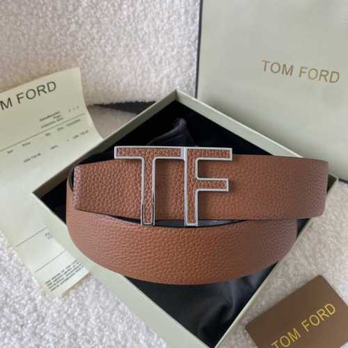 Tom Ford 汤姆福特。新品高端双面小牛皮，简约商务男士腰带，4.0Cm宽，双面使用，配原版包装