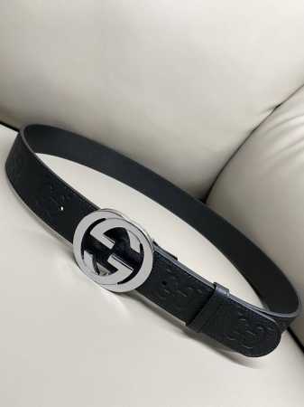 特 Gucci Biondie 系列 4.0进口牛皮热压技术 这款腰带以黑色皮革匠心打造 缀饰几何造型扣互扣双G款 - 点击图像关闭