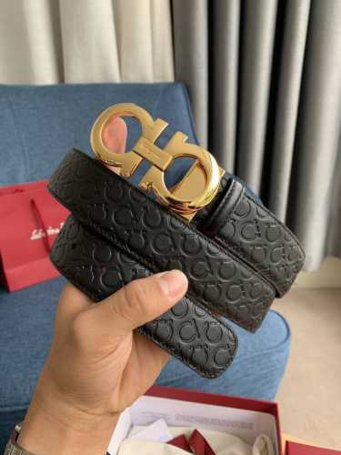 特 Ferragamo菲拉格慕 全套包装 皮带腰带 将摩登设计与精湛的手工技艺完美结合；打造出风格华贵典雅，实用性和款式并重；手感柔软舒中，3.5cm宽 搭配最
