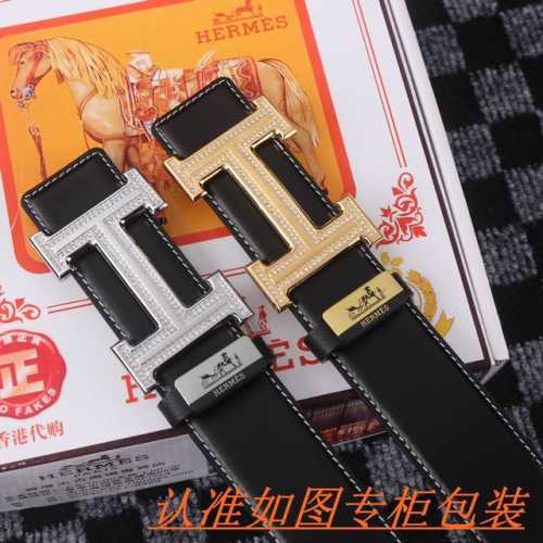 品名：爱马仕 原单 材料：百分百头层牛皮，保证真皮。专柜原单品质、做工精细，送人自用首选 包装： 请认准如图专柜包装，赠送打孔器，银联发票，宽度3.8Cm